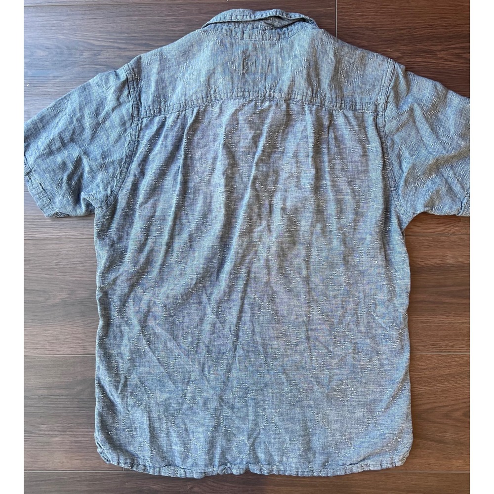 Patagonia Mens Small Blue Hemp Organic Cotton Short Sleeve Dobby Button Shirt - Picture 5 of 8